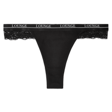 Load image into Gallery viewer, Black Cotton Lace Hiphugger Thong