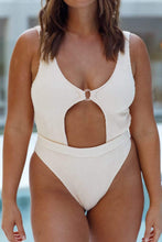 Load image into Gallery viewer, Cream Knitted Tahiti Swimsuit
